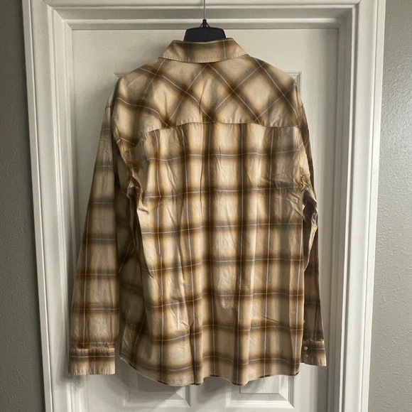 The Kooples Yellow and Brown Plaid Casual Button Down Shirt - Picture 2 of 2